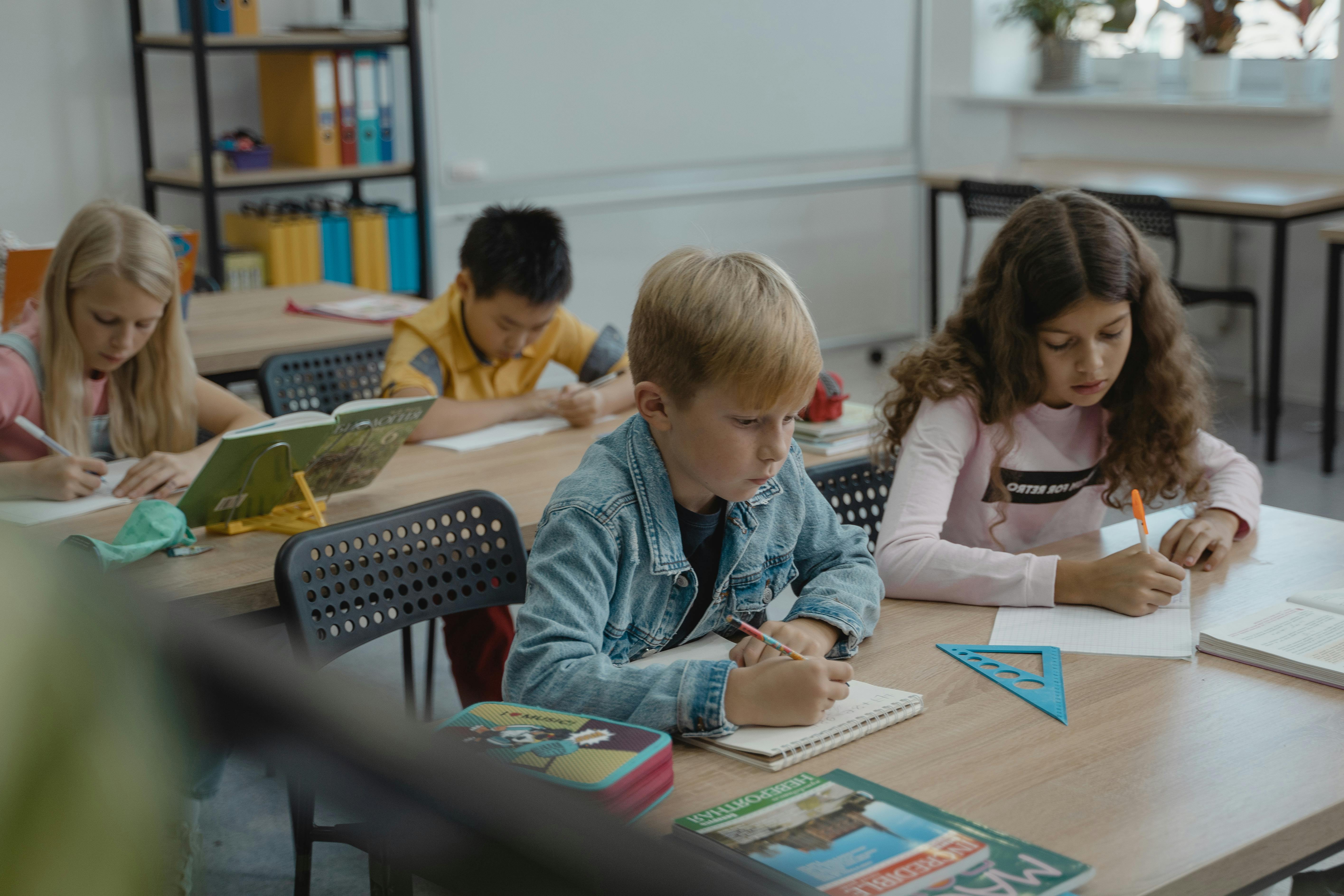One-on-one tuition session in classroom